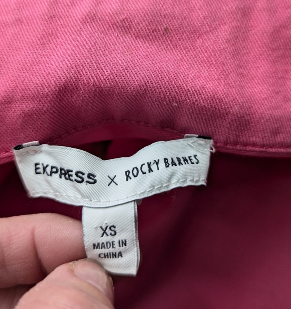 Express X Rocky Barnes Pink Safari Button Up Girlhoodcore Romper Jumpsuit XS - Picture 8 of 13